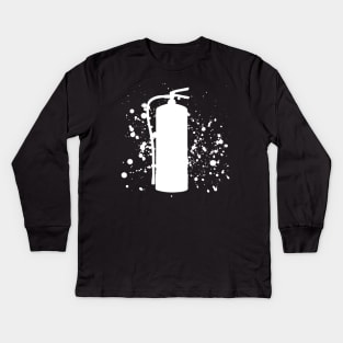 color fire extinguisher splat graffiti Design - white Kids Long Sleeve T-Shirt